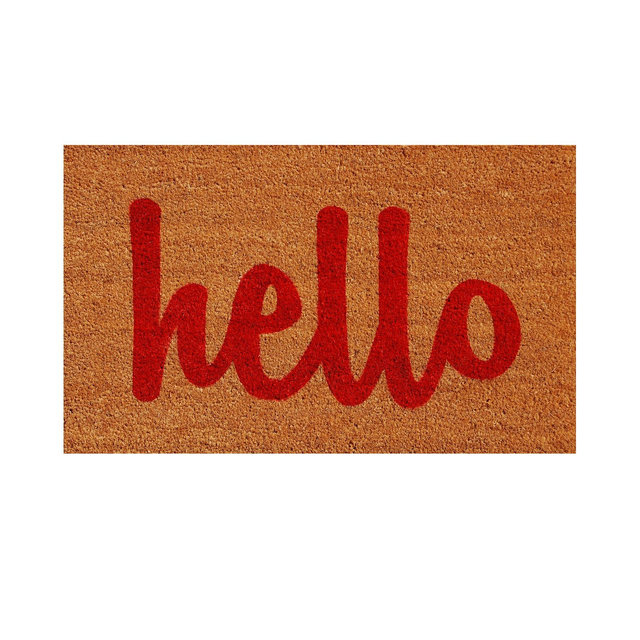 Hello Script 17" x 29" Coir/Vinyl Doormat