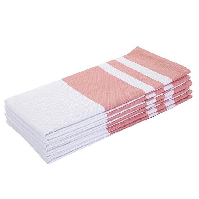 Kitchen Dish Towels, 100% Natural Cotton Kitchen Towels (Size 20 x 28 Inches) for Kitchen Décor, Super Absorbent - 6 Pack