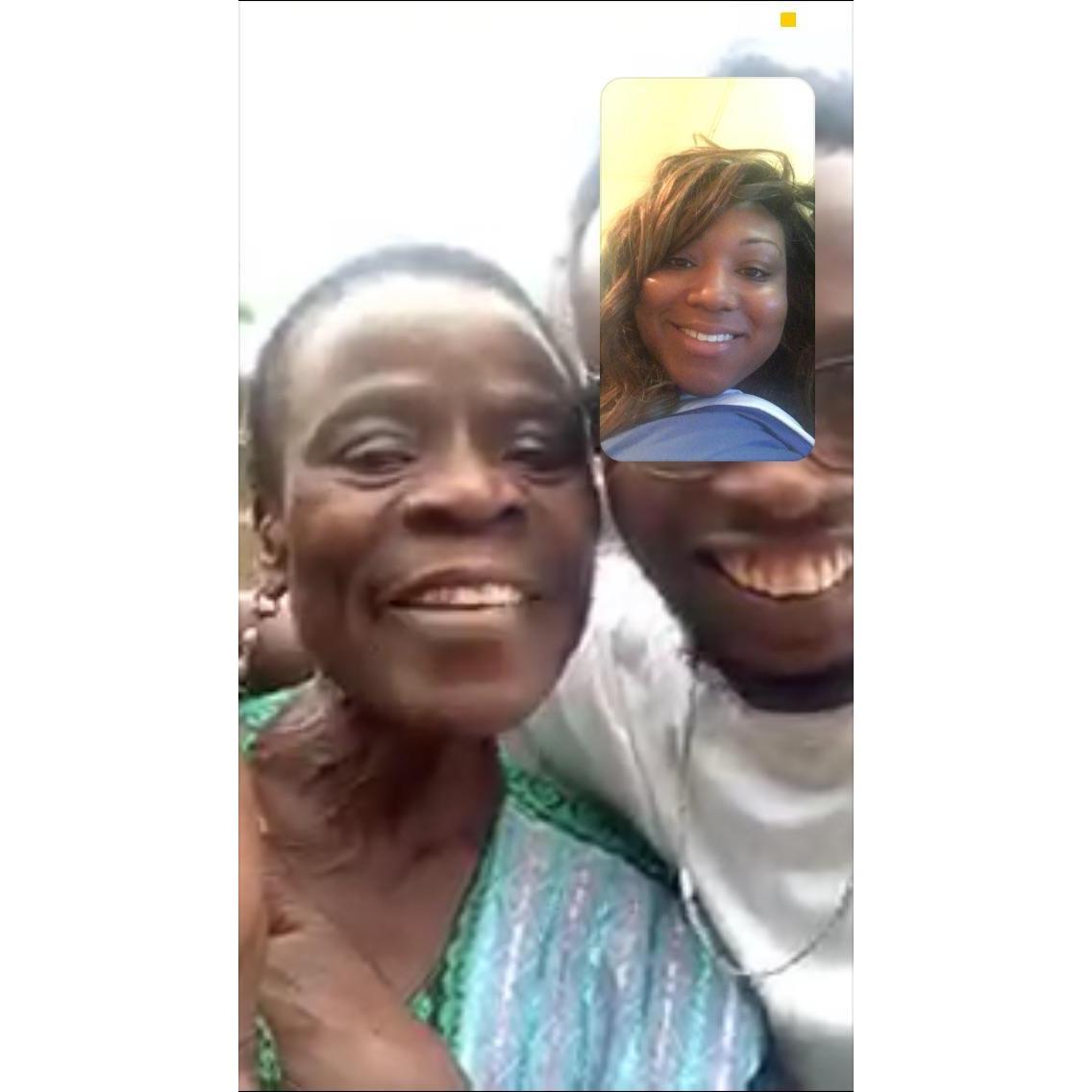 Video Chatting with Tobi and my mother In Law