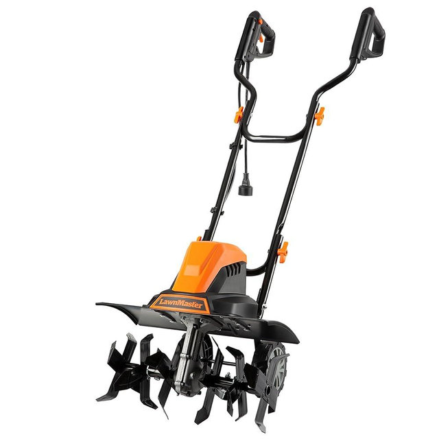 LawnMaster TE1318W1 Corded Electric Tiller 13.5-Amp 18-Inch Orange
