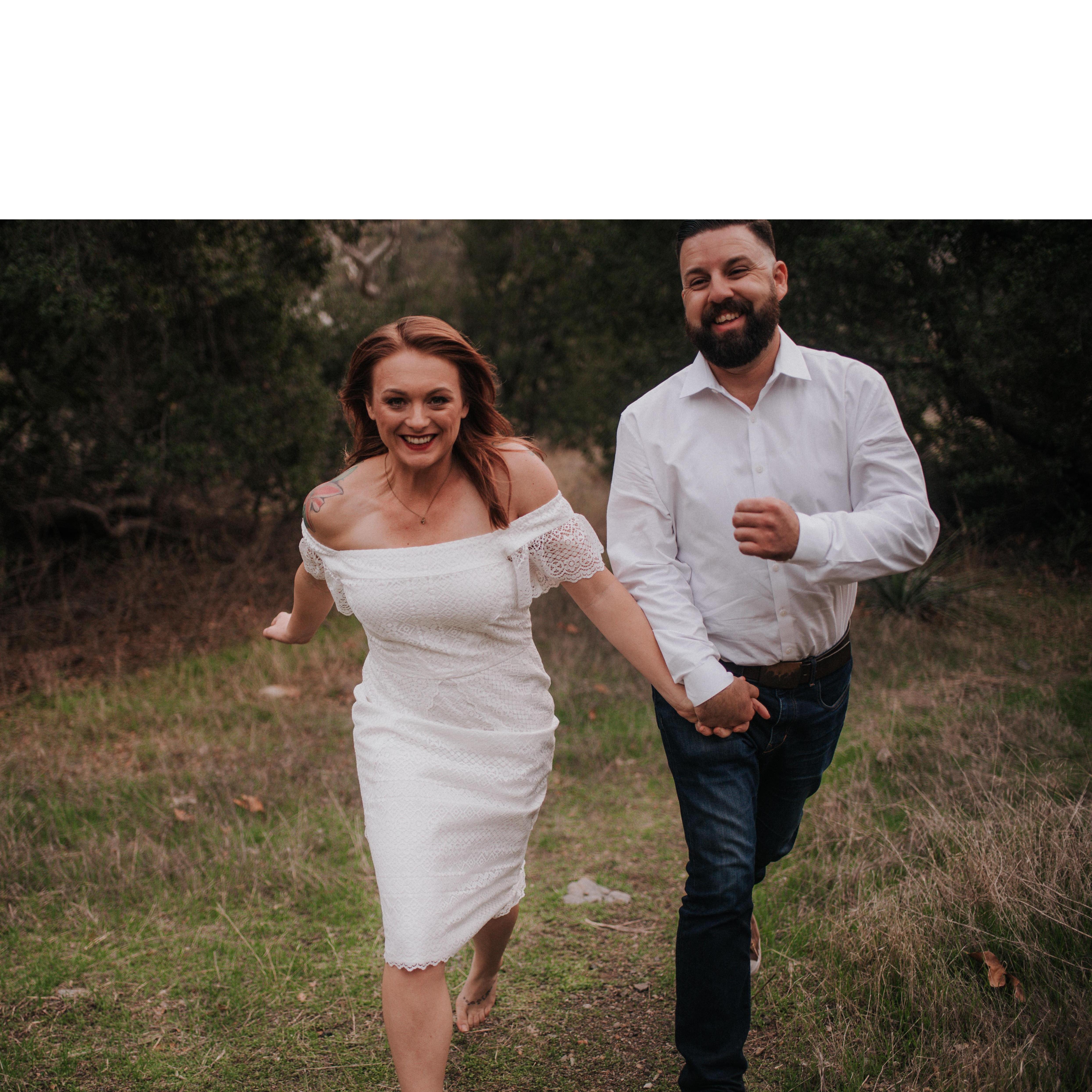 When you're so excited to get married you lose the heels and run!