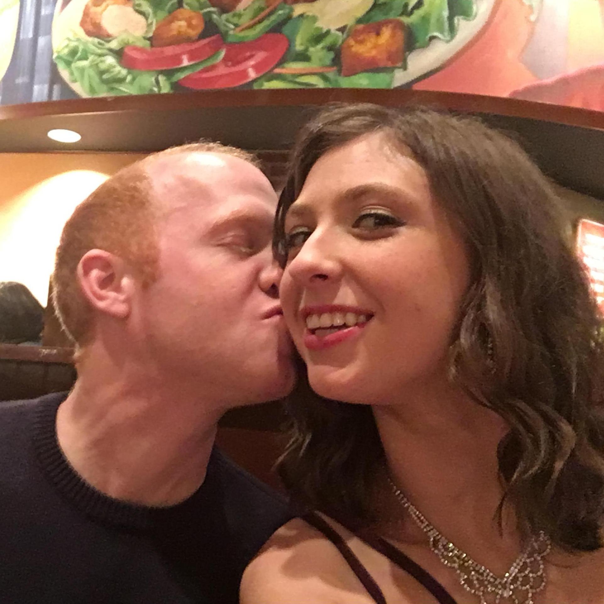 Our first Valentine's Day at O'Charley's, a place dear to my heart because of my great-grandmother.