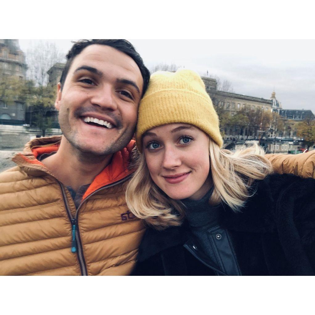A selfie from our month long euro trip post-grad