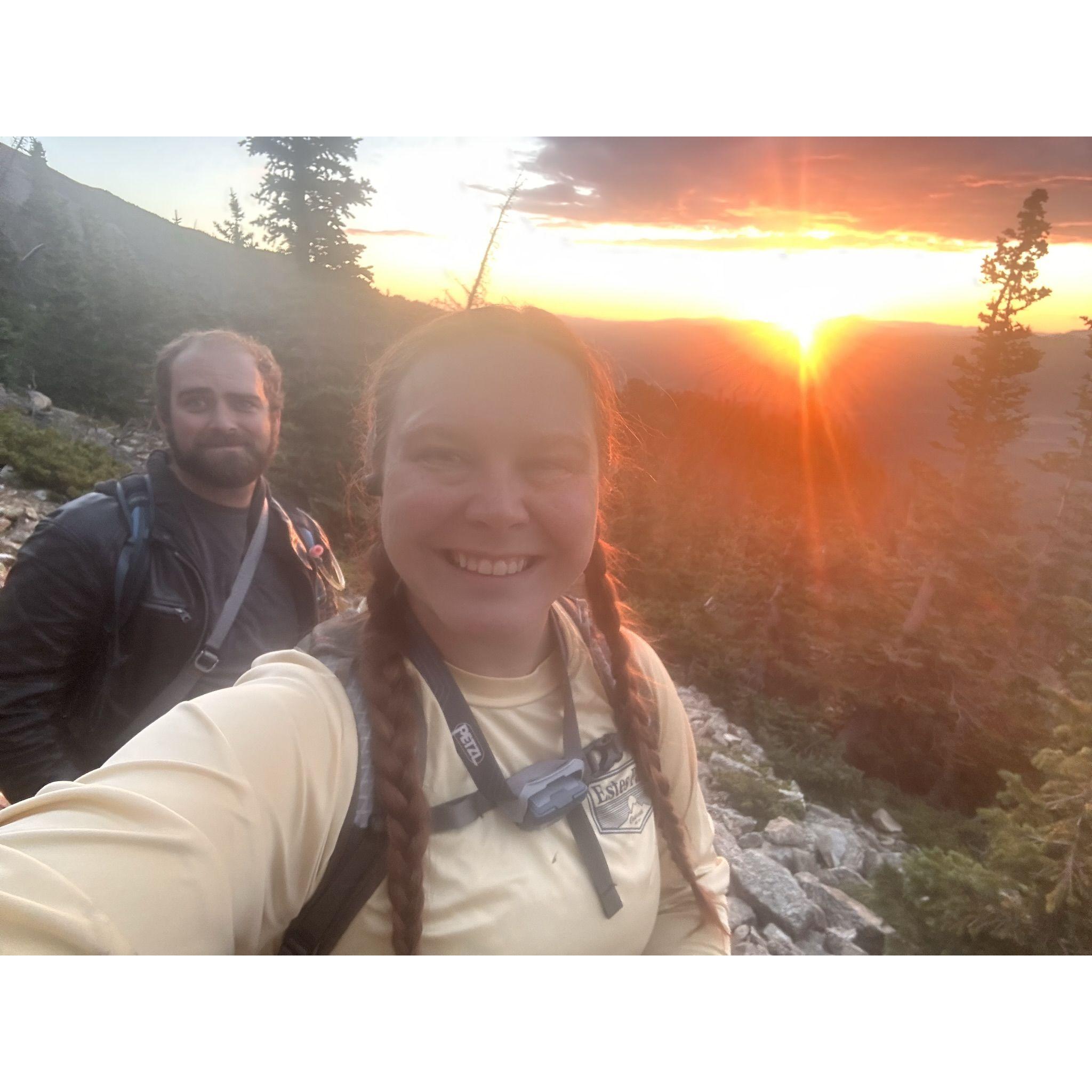 Sunrise on James's first 14er attempt