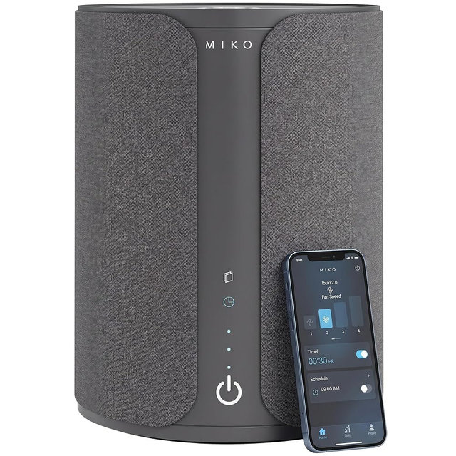 Miko Ibuki 2.0 Air Purifier for Home with App Control, H13 HEPA Filter, Ionizer, Aromatherapy, 5 Fan Speeds, Touch Panel & Timer – Covers Up to 1500 Sq Ft