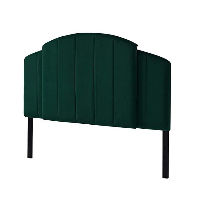 Ball&Cast Bed Headboard Velvet Upholsted Curved Top Design Full/Queen/King Size 3 in 1,Heights from 37 to 49 inch Adjustable Emerald Green Set of 1