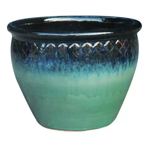 Allen + Roth Haiku Mist Ceramic Planter (15.7 x 14.8)