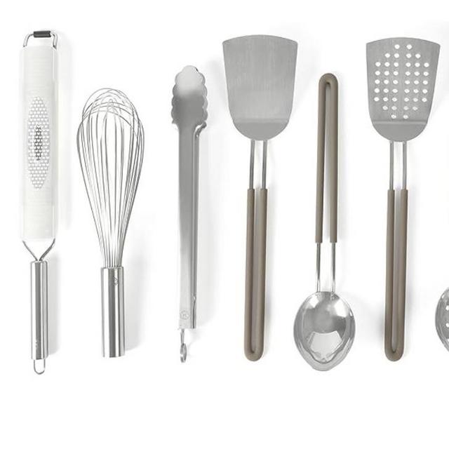 Martha Stewart 9-Piece Stainless Steel Prep & Serve Kitchen Gadget and Tool Set - Dishwasher Safe
