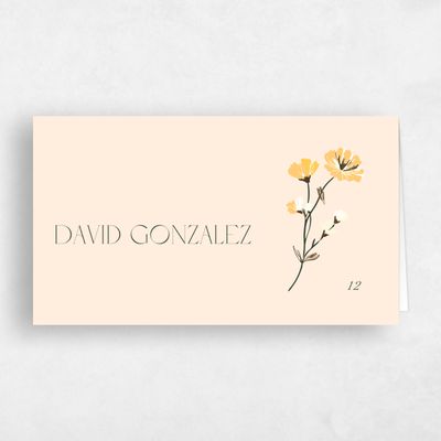 Buttercream, Yellow Wedding Place Card - Marlowe
