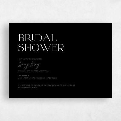 Black Wedding Wedding Shower Invitation - Blonshine Landscape