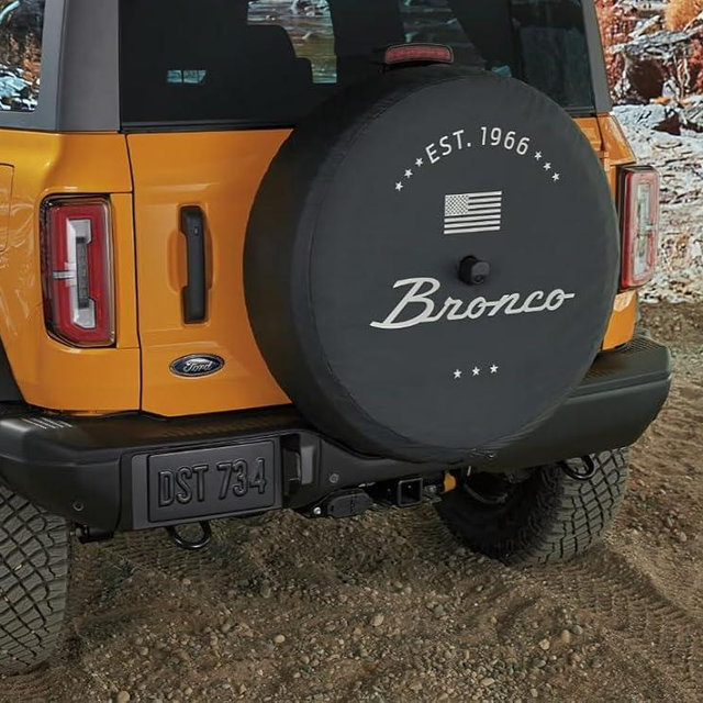 2021-2024 Ford Bronco OEM Abstract Bronco Logo EST 1966 32" Spare Wheel Tire Cover M2DZ-9945026-B