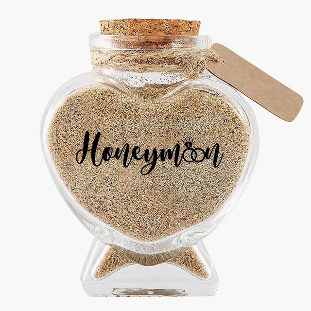Honeymoon Sand Keepsake Jar, Romantic Honeymoon Gifts for Newlywed Couple, Bride & Groom, Bridal Shower Gifts, Wedding Registry, Engagement, Unique Travel Gift Ideas, Honeymoon Essentials