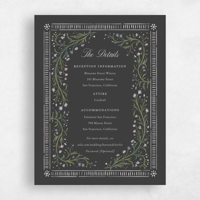 Dark Charcoal, Grey Wedding Enclosure - Querida
