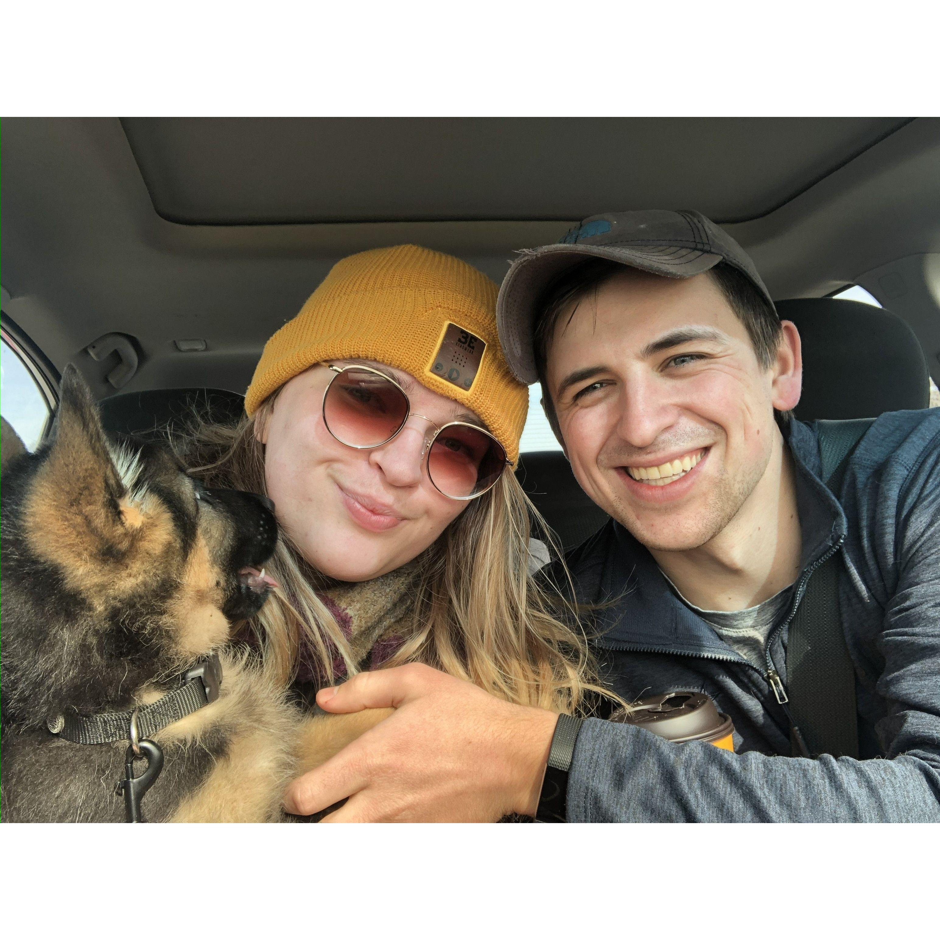 2021 - picking up Olive, our sweet baby girl.... before we officially moved into our new house #oops