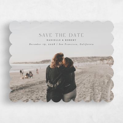 Black Scalloped Wedding Save the Date - Okavango Landscape