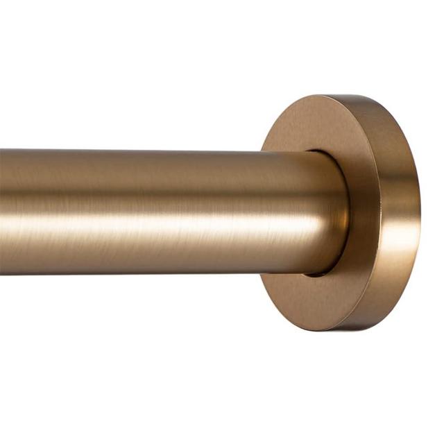 Ivilon Shower Tension Curtain Rod - Adjustable Spring Tension Rod for Shower Curtains, Bathroom, or Windows, Easy to Install, No Drilling Required, Rustproof, Adjustable 54 to 90 Inch Warm Gold