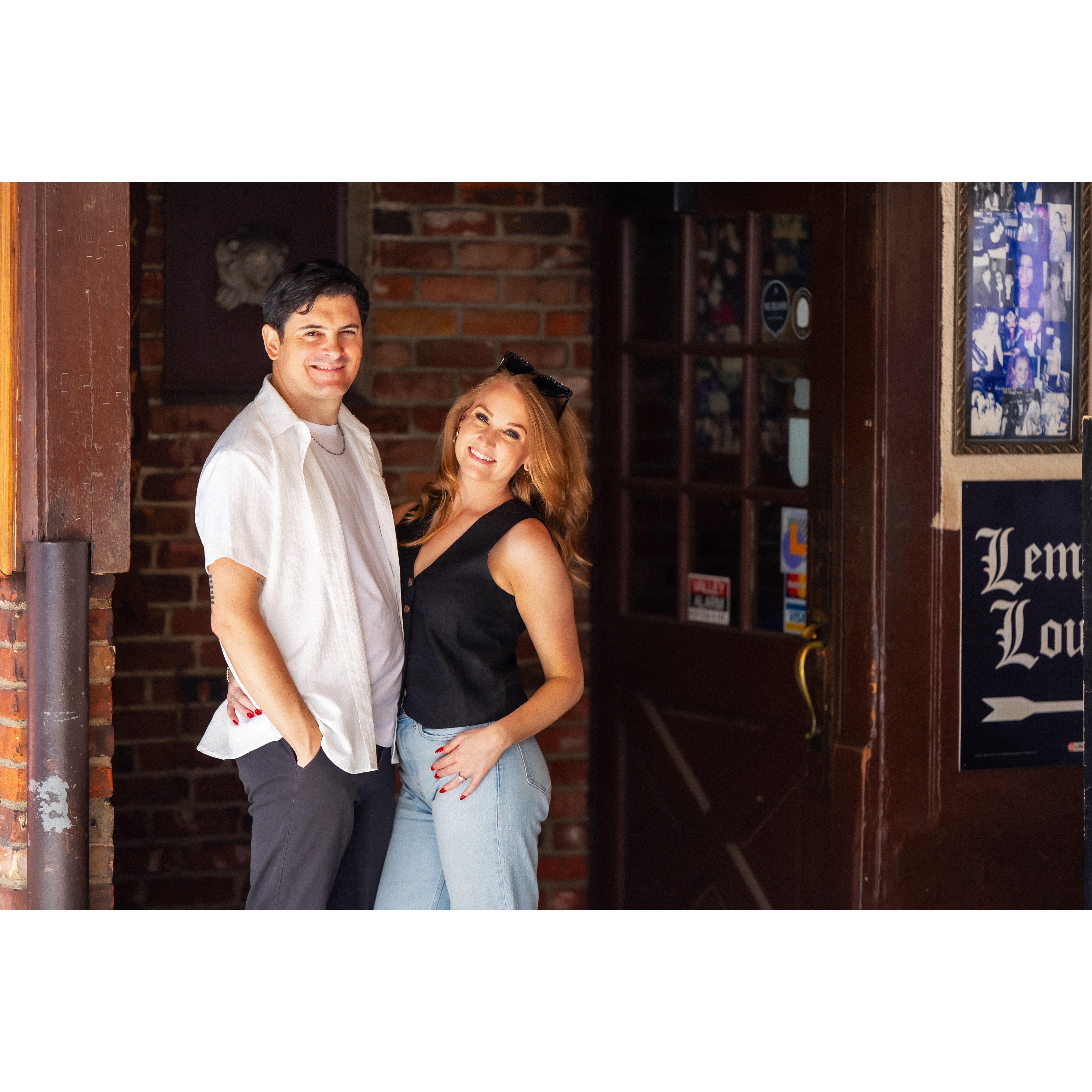 Engagement pictures at the Rainbow Bar in Hollywood!