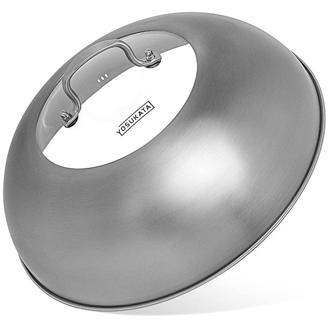 YOSUKATA Wok Lid 13.6 Inch - Premium Stainless Wok Cover with Tempered Glass Insert Steam Holes and Ergonomic Handle - Durable Wok Accessories - Dishwasher-Safe Lid for 14-Inch Wok for Asian Cooking