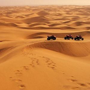 Quad bike over the dunes in Namib Naukluft Desert