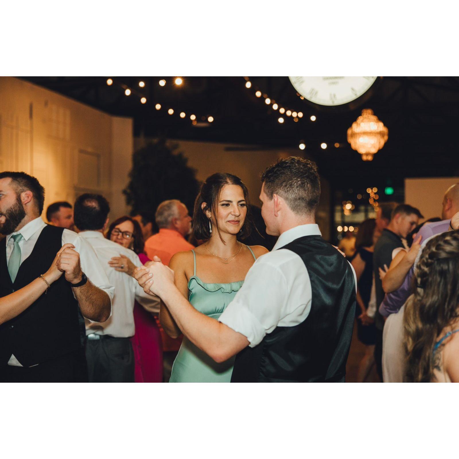 Austin and Rayne the night they first met at Lauren and Trey's wedding. Austin asked Rayne for a dance of course...