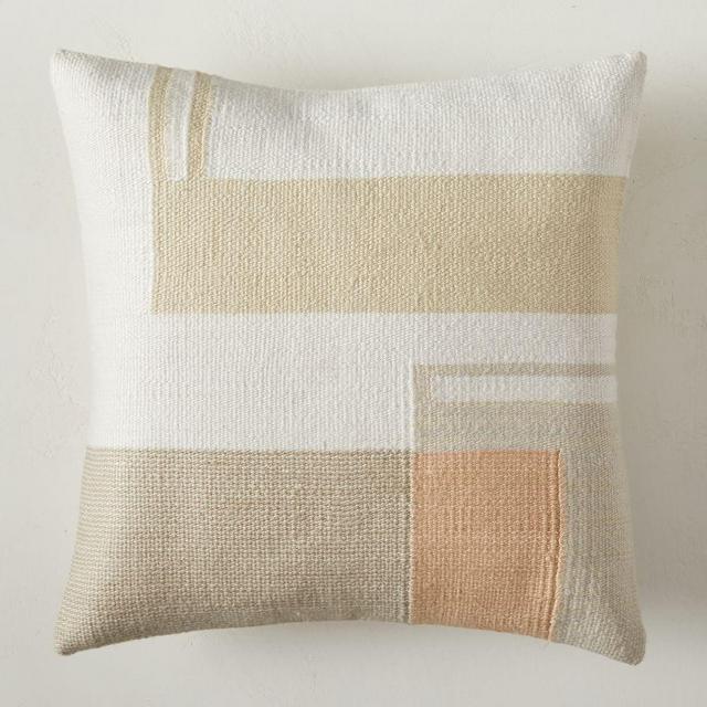 Soft Color Block Pillow Cover, 20"x20", Neutral