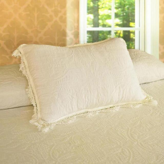 Colonial Rose Pillow Sham in Ivory