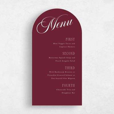 Red Arch Wedding Menu - Lille