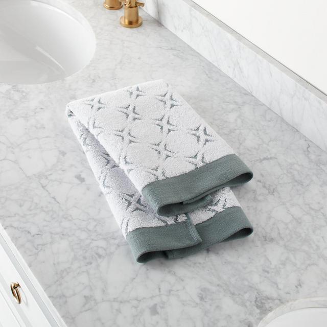 Nilo Organic Ocean Blue Jacquard Hand Towel