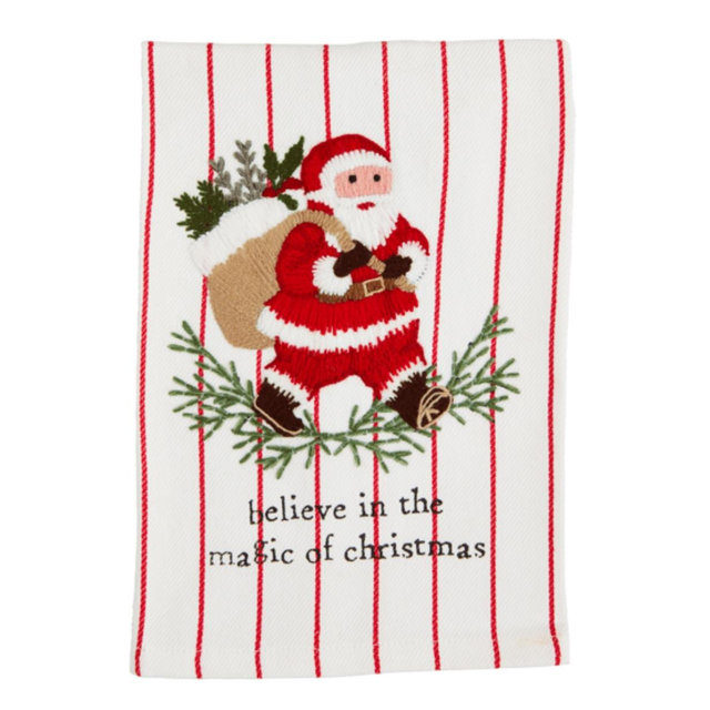 Santa Classic Christmas Embroidered Towel
