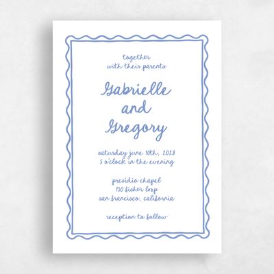 Blue Wedding Invitation - Nyssa Portrait
