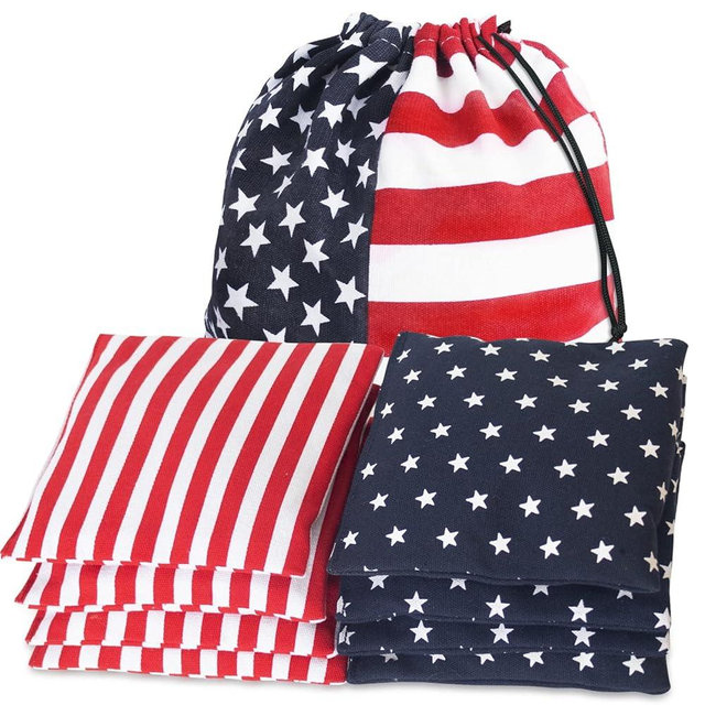 Nattork Cornhole Bags Set of 8 - Premium Corn Hole Bean Bags for Tossing - All Weather Resistant 8 Duck Cloth Double Stiched Corn Hole Bags and Tote Bags - Regulation Size