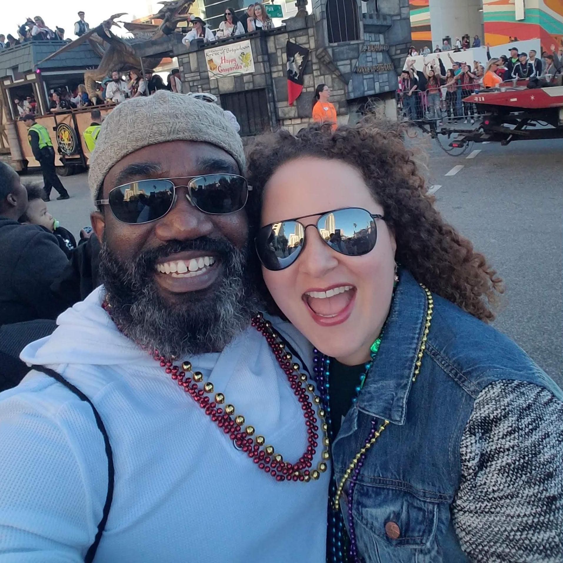 Having a blast at the Gasparilla parade and festival in Tampa!
