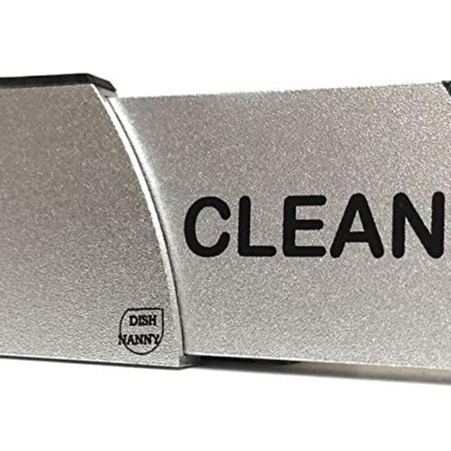 Premium Metal Dishwasher Magnet Clean Dirty Sign | Contemporary Indicator - Best Kitchen Gadgets for All Dishwashers - For Home or Office Organization Using Padded Magnets or 3M Tabs (Black Lettering)