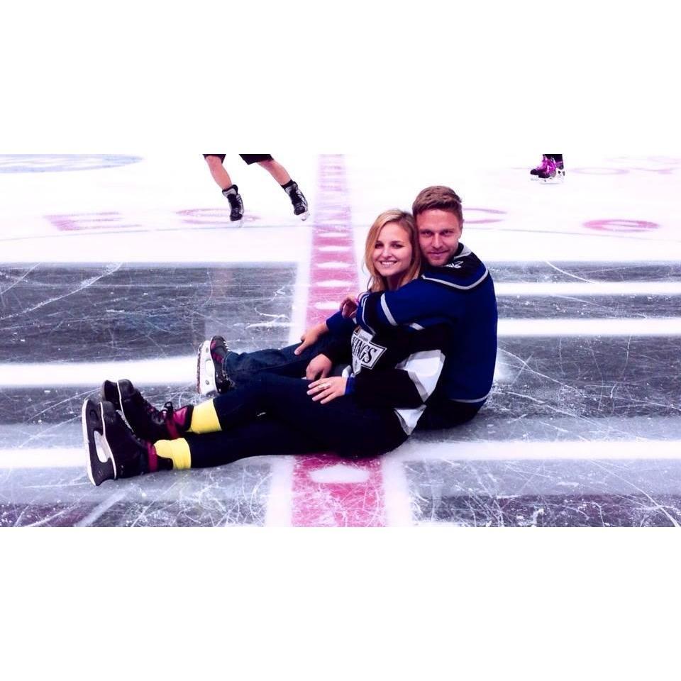 Center ice at Staples Center for Kings Hockey Fest.