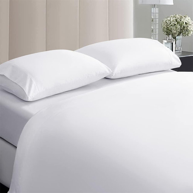 SAKIAO 100% Egyptian Cotton Sheets King Size,1000 Thread Count Luxury Heavy Bed Sheets Set,All Season,Very Smooth Soft with 17" Deep Pocket Sheets 4-Pc Sets (Pearl White, King)