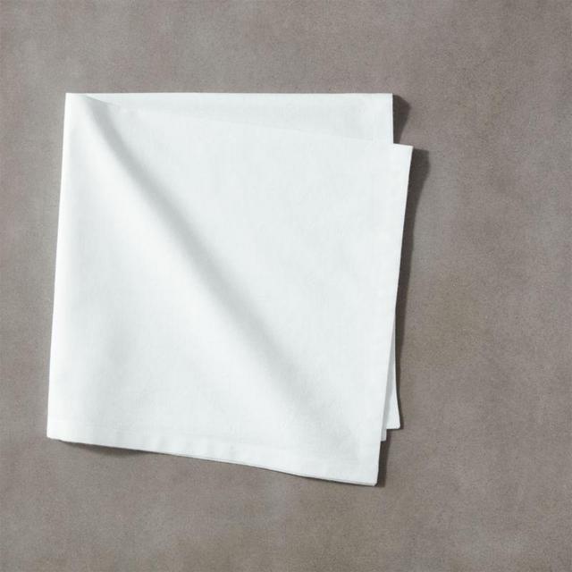 Poplin White Cloth Napkins Set of 8