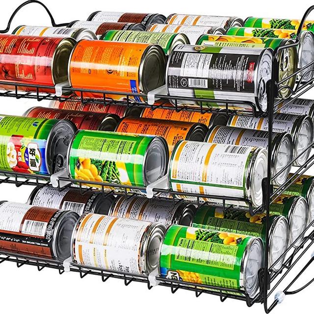 Utopia Kitchen Storage Can Rack Organizer, Stackable Can Organizer Holds Upto 36 Cans for Kitchen Cabinet or Pantry (Black)