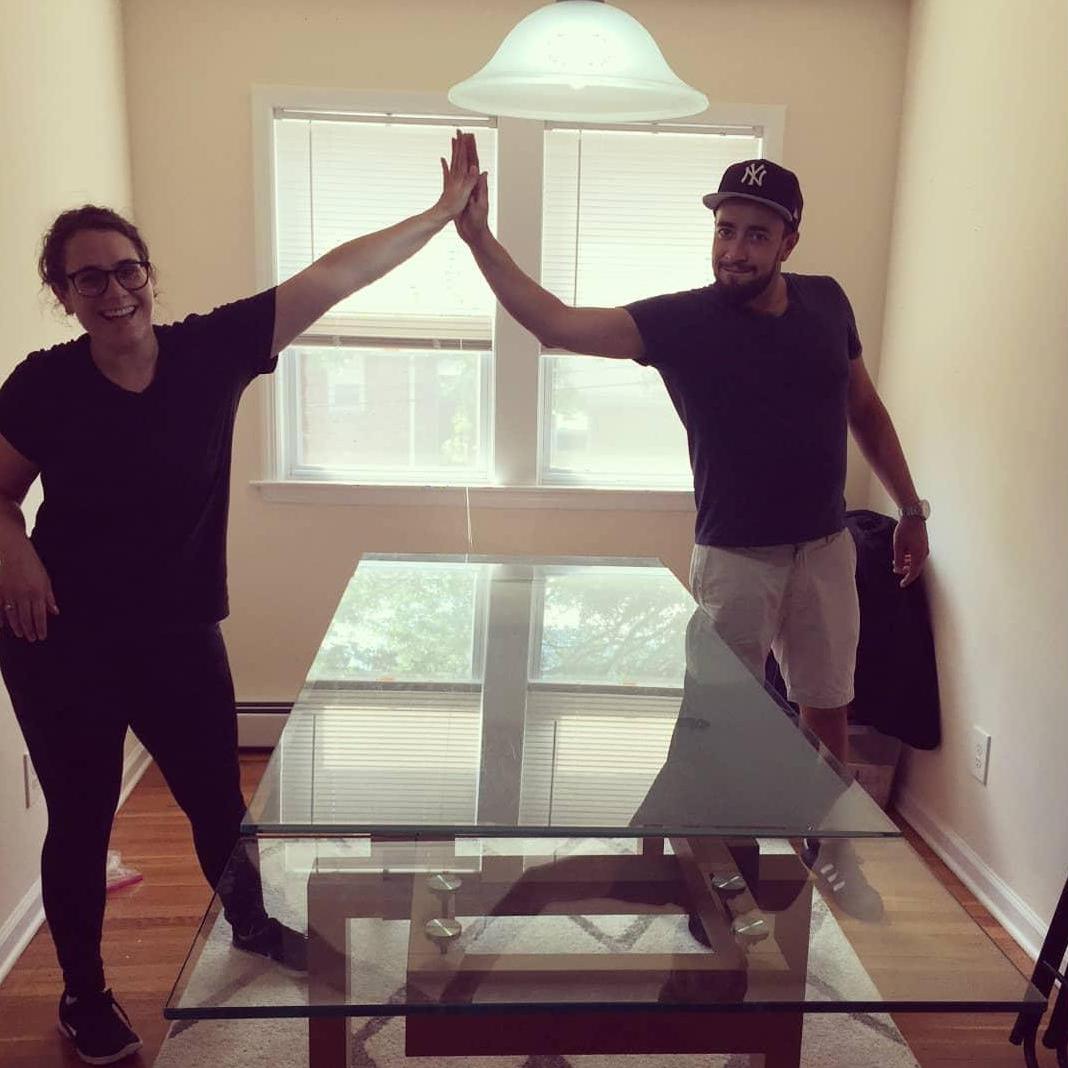 This table was extremely heavy but we moved it in like champions! (May 2019)