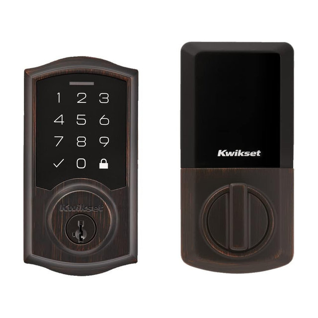 Kwikset SmartCode 270 Keyless Electronic Touchpad Deadbolt, Auto Door Lock, SmartKey Re-Key Security, Venetian Bronze