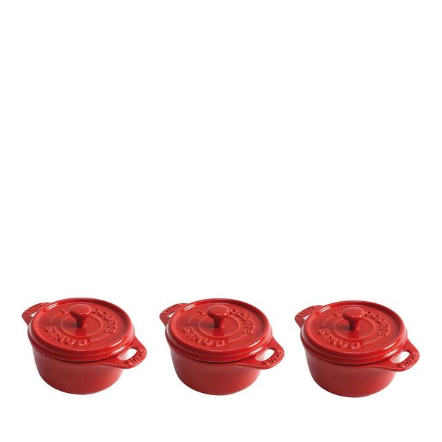 Staub Round Mini 4" Cocotte, Set of 3