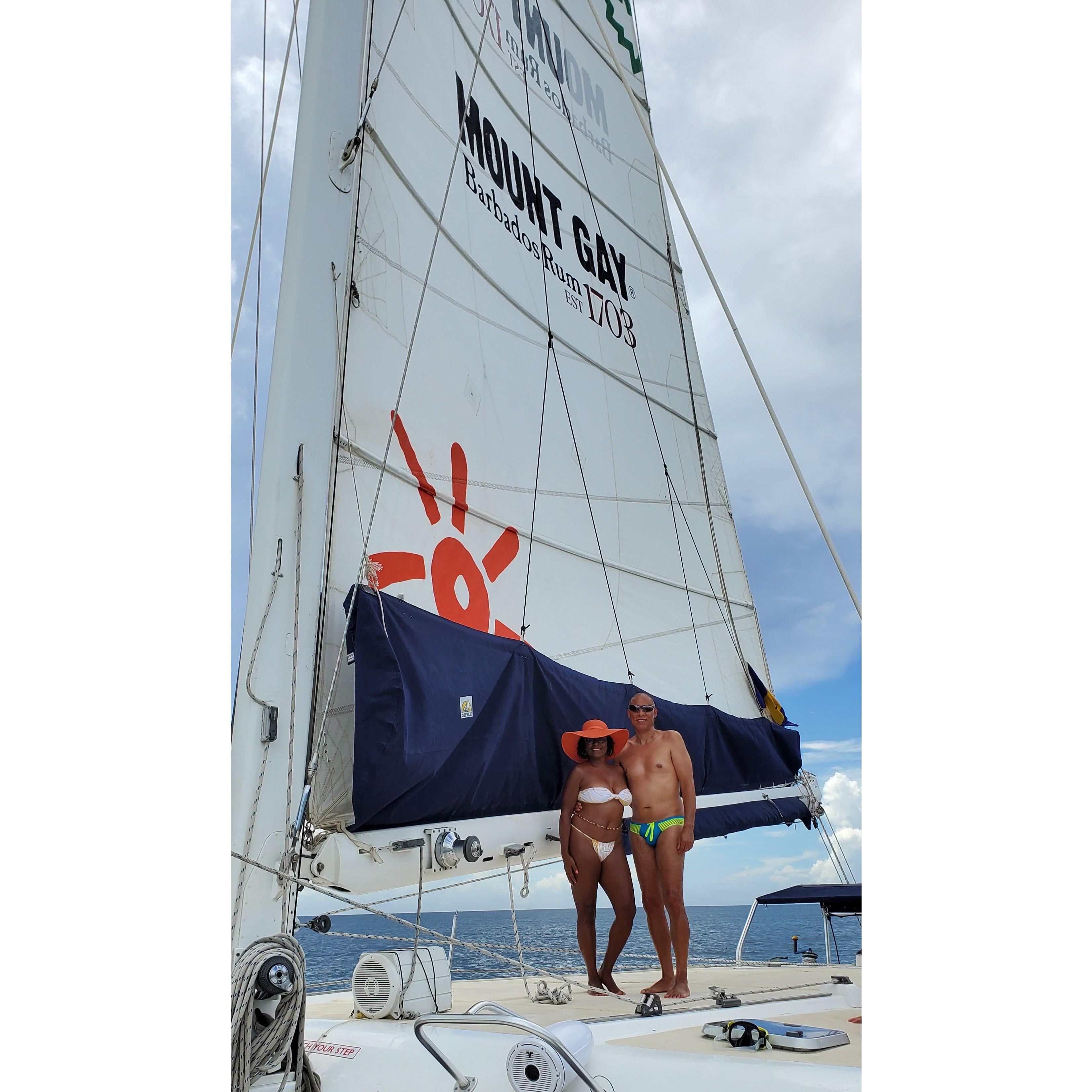 Catamaran ride in Barbados