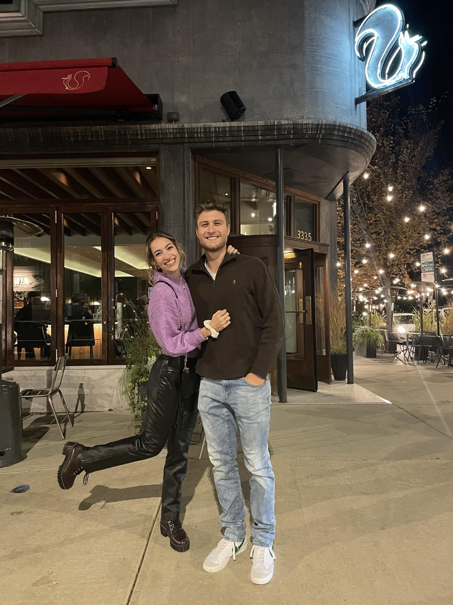 In front of Lillie’s favorite restaurant, Coda di Volpe (photo by Lillie)
