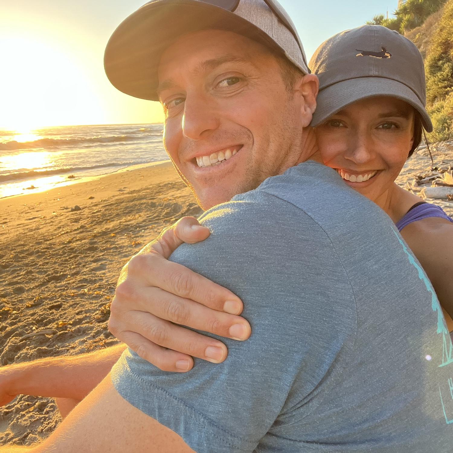 Spending sunset at a dog beach in Santa Barbara.