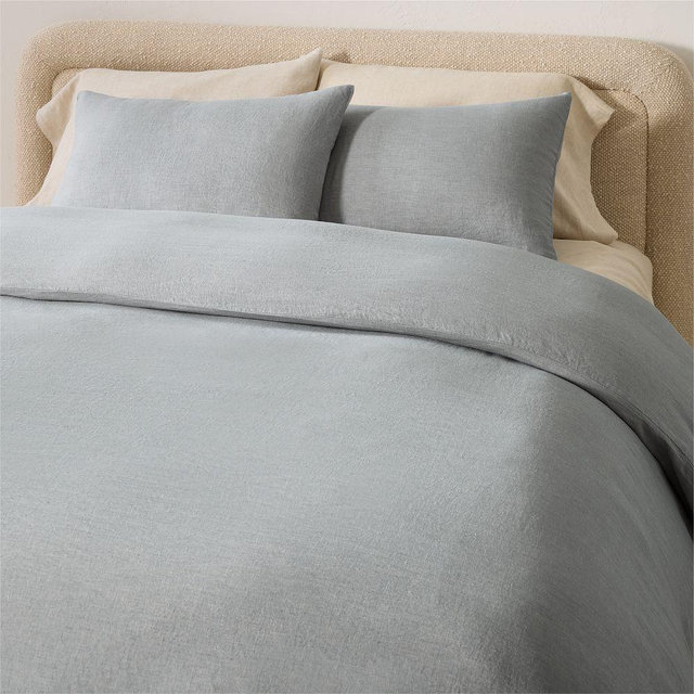 European Flax Linen Duvet, King/Cal.King, Chambray Melange