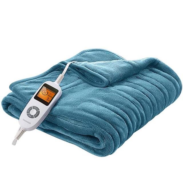 Homech Electric Throws, Electric Blankets with Double-Layer Flannel, 10 Heating Levels, 3 Hours Auto-Off, Fast Heat & ETL Certification, Home Office Use & Machine Washable, 50" x 60"