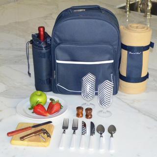 2-Person Equipped Picnic Backpack with Blanket