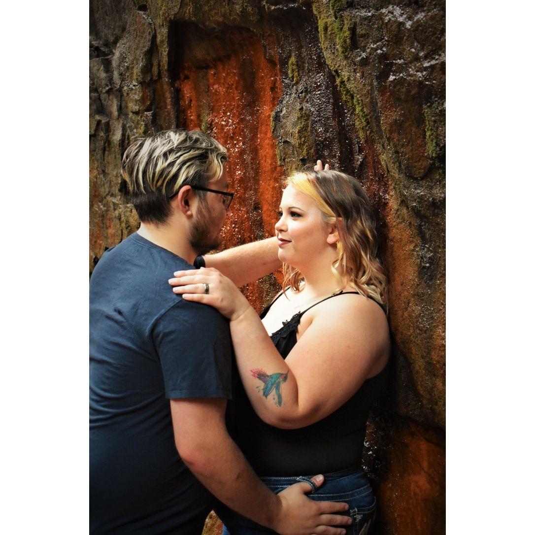 Right after this photo, I turned around and they all started laughing. The wall literally dyed my skin ORANGE!