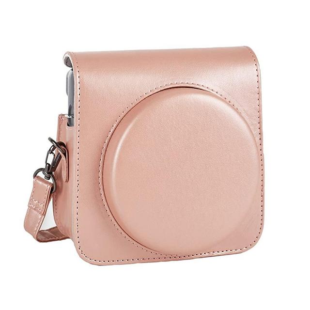 Phetium Protective Case Compatible with Fujifilm Instax Square SQ6 Instant Film Camera, Soft PU Leather Bag with Adjustable Shoulder Strap (Blush Gold)
