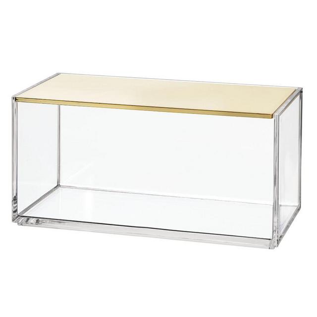 Clear Plated Box 4x8x4, Clear Soft Brass