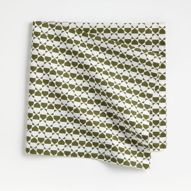 Kier Olive Green Patterned Napkin